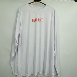 Reel Life White Sunset Rods Long Sleeve Performance T-Shirt Size XL NWT